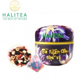 Trà Nhân Sâm Ngũ Vị HALITEA Túi Tam Giác Hộp Thiếc 50gr/ hộp/ 10...