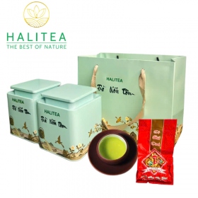 Trà Nõn Tôm HALITEA Cao Cấp Hộp Thiếc 280gr - Set Quà Tặng Lễ...
