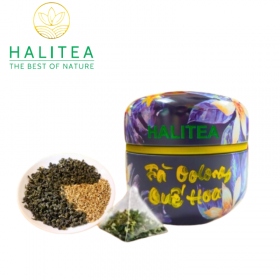 Trà Ô Long Quế Hoa HALITEA Túi Tam Giác Hộp Thiếc 30g/ hộp/10 túi