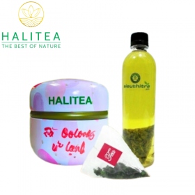 Trà Ô Long Ủ Lạnh HALITEA Túi Tam Giác Hộp Thiếc 40g/ hộp/ 10 túi