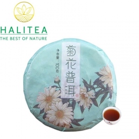 Trà Phổ Nhĩ Chín Mãnh Hải Ướp Hoa Cúc - Bánh 100g