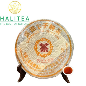 Trà Phổ Nhĩ Chín Trung Trà Tử Ấn 1998 Cung Đình Cống Bính 357g