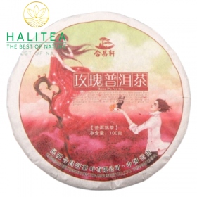 Trà Phổ Nhĩ Hoa Hồng Mãnh Hải Bánh 100Gr