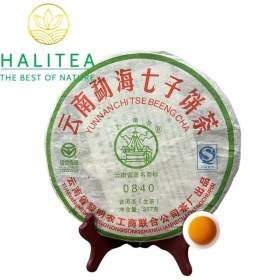 Trà Phổ Nhĩ Sống (Ba Jiao Ting) 0840 Bát Giác Đình Lê Minh 2008 – Bánh 357g