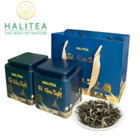Trà Shan Tuyết Cổ Thụ HALITEA Cao Cấp Hộp Thiếc Xanh 200gr Set...