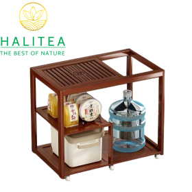 Tủ Pha Trà Di Động Bằng Gỗ Bánh Xe Lăn KT: 66X60X40cm