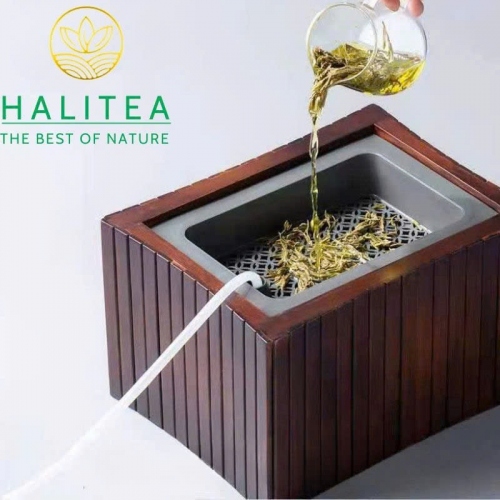 Thùng Đựng Bã Trà Gỗ Có Khay Lọc Tiện Lợi Pha Trà 6L