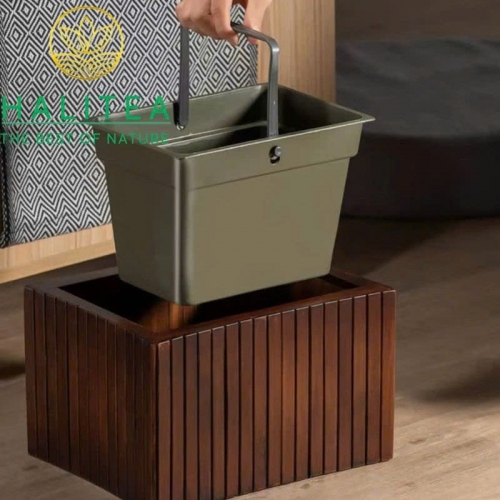 Thùng Đựng Bã Trà Gỗ Có Khay Lọc Tiện Lợi Pha Trà 6L