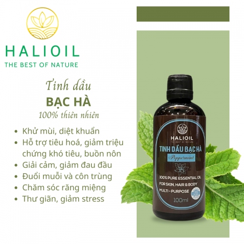Tinh Dầu Bạc Hà HALIOIL - Peppermint -Chai100ml