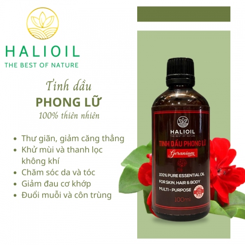 Tinh Dầu Phong Lữ HALIOIL - Geranium Chai 100ml