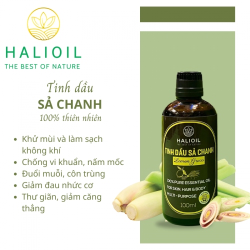 Tinh Dầu Sả Chanh HALIOIL - Lemon Grass Chai 100ml
