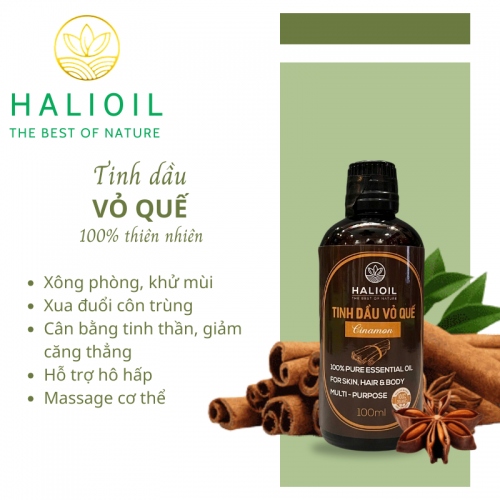 Tinh Dầu Vỏ Quế HALIOIL - Cinamon Chai 100ml