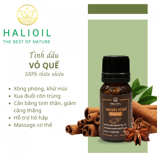 Tinh Dầu Vỏ Quế HALIOIL - Cinamon Chai 10ml