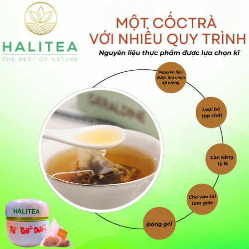 Trà Bổ Dưỡng HALITEA Túi Tam Giác Hộp Thiếc 40g/ hộp/10 túi
