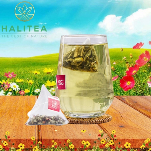 Trà Chanh Lá Sen Ngũ Vị HALITEA Túi Tam Giác Hộp Thiếc 30g/hộp/10 gói