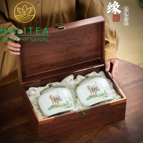 Trà Đại Hồng Bào (Da Hong Pao) Danh Trà Nham Vũ Di - Hộp Quà Sứ Cao Cấp 250g