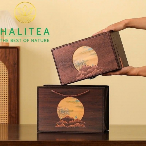 Trà Đại Hồng Bào (Da Hong Pao) Danh Trà Nham Vũ Di - Hộp Quà Sứ Cao Cấp 250g