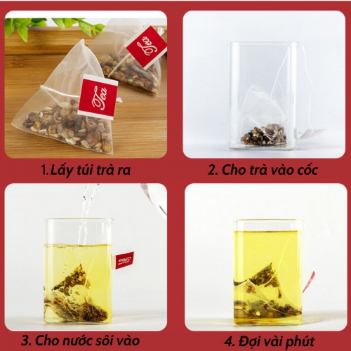 Trà Đậu Đỏ Lúa Mạch HALITEA Túi Tam Giác Hộp Thiếc 60gr/ hộp/10 túi