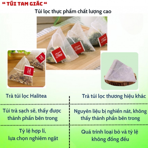 Trà Đậu Đỏ Lúa Mạch HALITEA Túi Tam Giác Hộp Thiếc 60gr/ hộp/10 túi