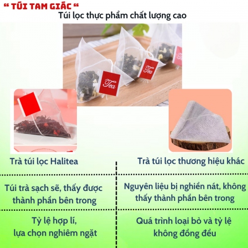 Trà Đen Dâu Tây HALITEA Túi Tam Giác Hộp Thiếc 30gr/ hộp/10 túi
