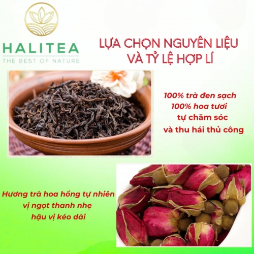 Trà Đen Hoa Hồng HALITEA Túi Tam Giác Hộp Thiếc 30gr/ hộp/10 túi