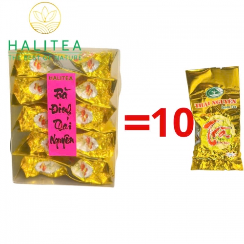 Trà Đinh Tân Cương Thái Nguyên Thượng Hạng Hộp Kiếng Gói 10gr