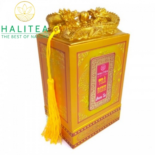 Trà Đinh Thái Nguyên Đặc Sản HALITEA Ấn Vàng Hộp 250Gr