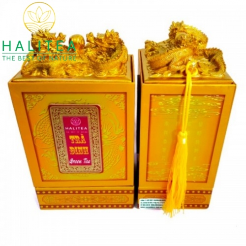 Trà Đinh Thái Nguyên Đặc Sản HALITEA Ấn Vàng Hộp 250Gr