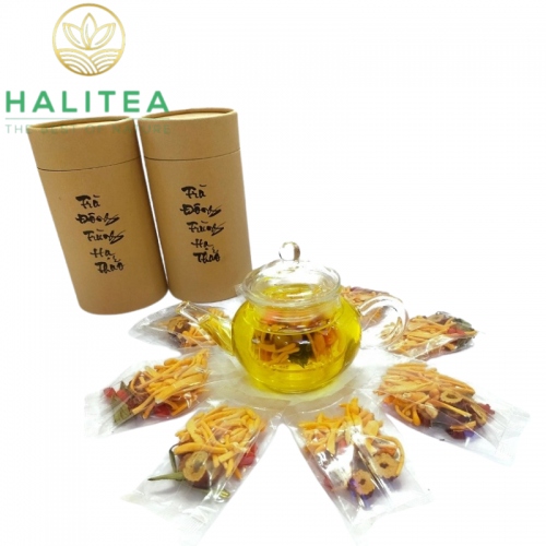Trà Đông Trùng Hạ Thảo HALITEA Lon Giấy 10 Gói