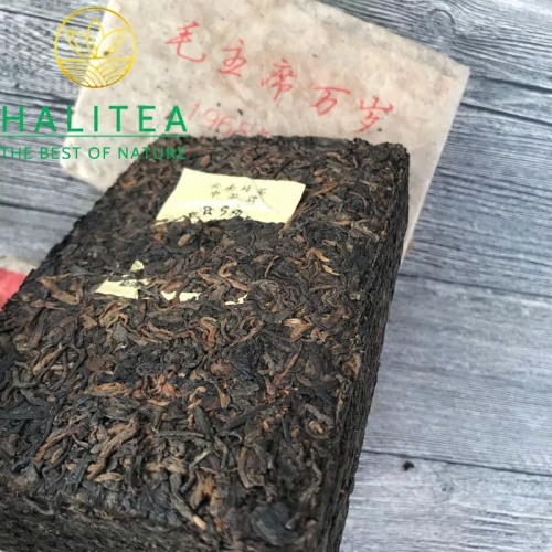Trà Gạch Phổ Nhĩ Sống Văn Cách 1968 Mãnh Hải – Lão Chuyên Trân Tàng 500g