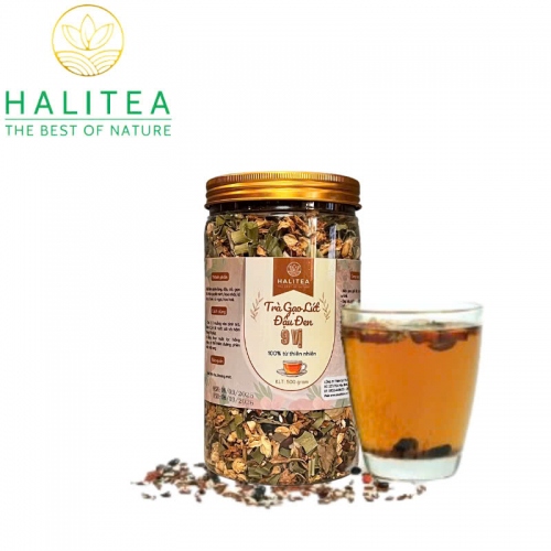 Trà Gạo Lứt Đậu Đen HALITEA 9 Vị Hũ 500gr