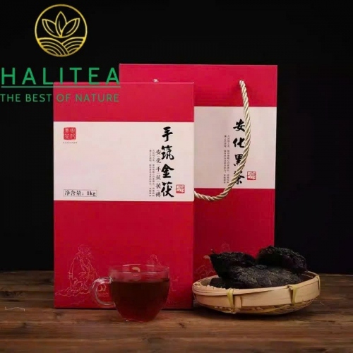 Trà Hắc Trà Thiên Tiêm Kim Hoa Phục Gạch An Hóa 2015 – Túi Quà 1kg