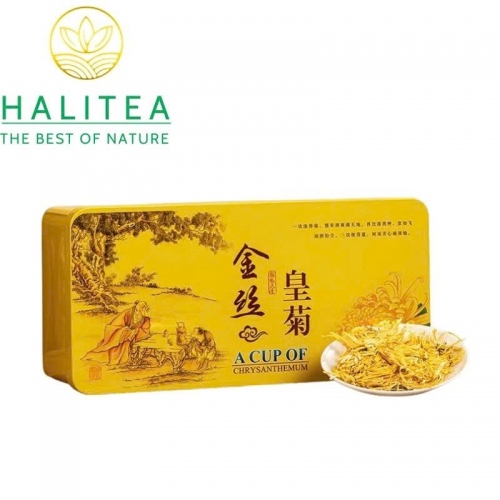 Trà Hoa Cúc Đại Đoá Hoàng Gia Hộp Thiếc Kèm Túi Giấy 20 Bông