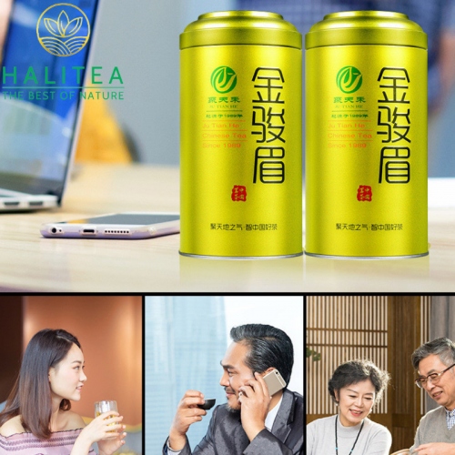 Trà Kim Tuấn Mi Lon Vàng Xanh Cao Cấp 250gr