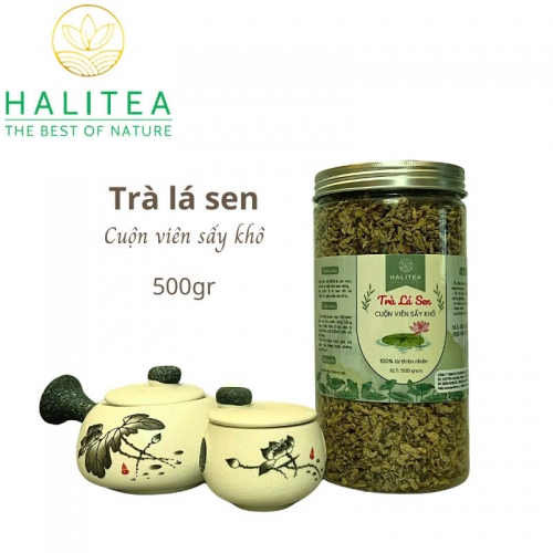 Trà Lá Sen HALITEA Cuộn Viên Sấy Khô Hũ 500gr