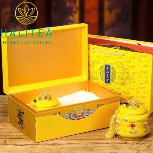 Trà Long Tĩnh (Longjing Tea) Minh Tiền 2025 – Hộp Quà Vàng Hoàng Kim 500g