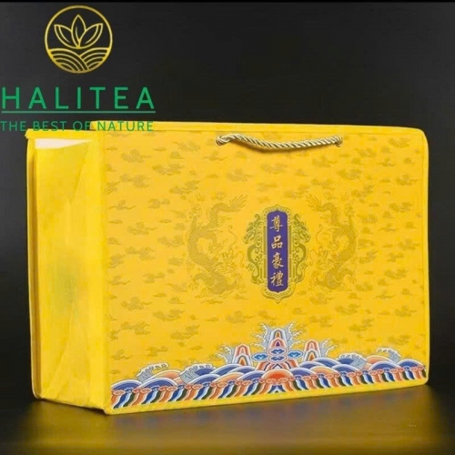 Trà Long Tĩnh (Longjing Tea) Minh Tiền 2025 – Hộp Quà Vàng Hoàng Kim 500g