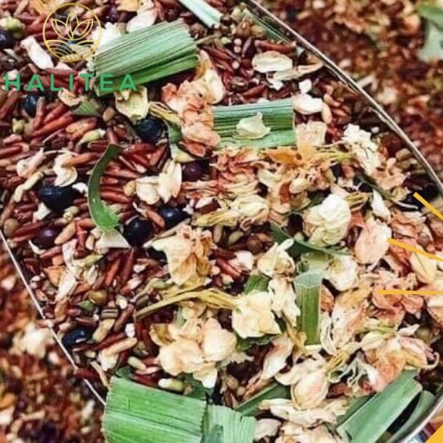Trà Gạo Lứt Đậu Đen HALITEA 9 Vị Hũ 500gr