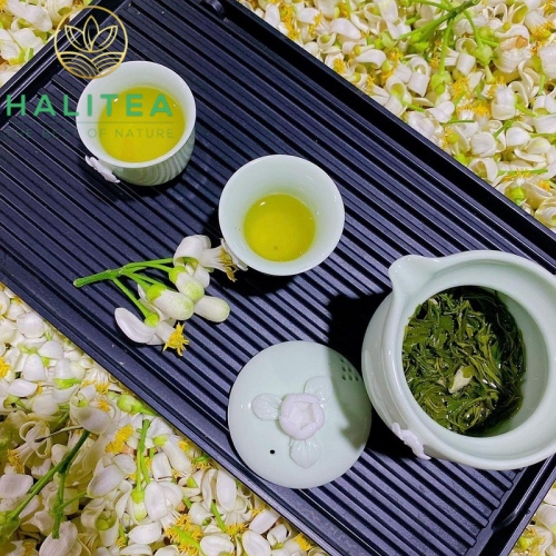 Trà Nõn Tôm Ướp Hoa Bưởi Lon Xanh 100gr