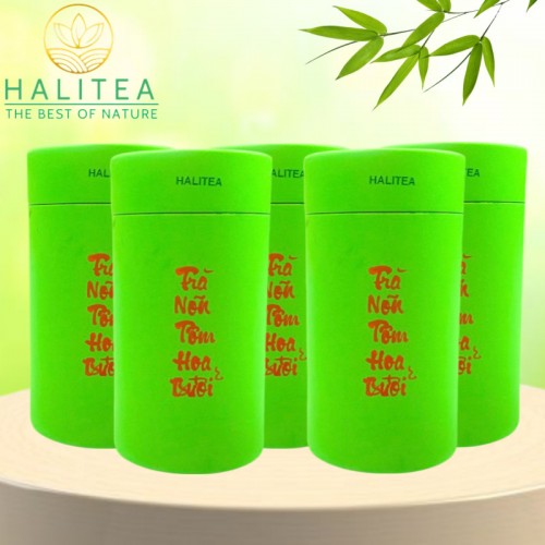 Trà Nõn Tôm Ướp Hoa Bưởi Lon Xanh 100gr