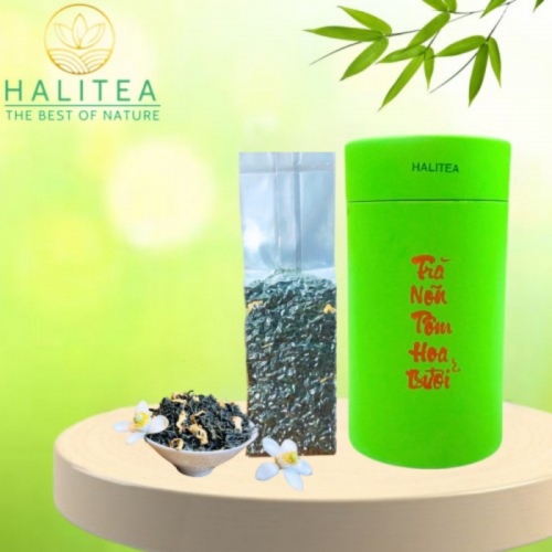 Trà Nõn Tôm Ướp Hoa Bưởi Lon Xanh 100gr