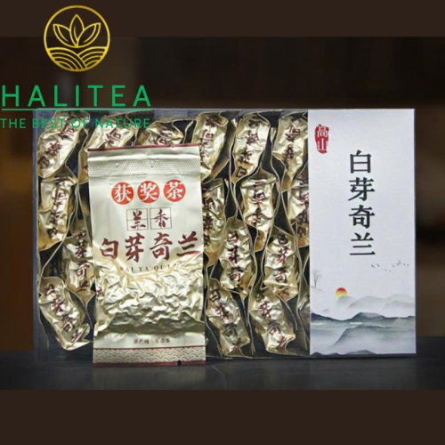Trà Ô Long Bạch Nha Kỳ Lan Phúc Kiến Thán Bồi – Hộp Kiếng 250g