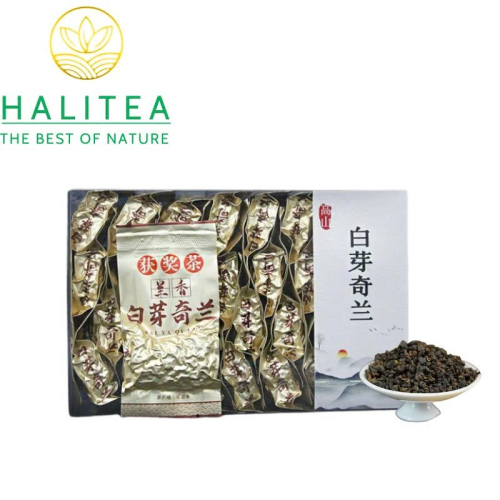 Trà Ô Long Bạch Nha Kỳ Lan Phúc Kiến Thán Bồi – Hộp Kiếng 250g