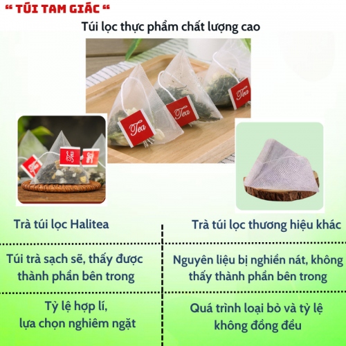 Trà Ô Long Đào HALITEA Túi Tam Giác Hộp Thiếc 35gr/ hộp/ 10 túi