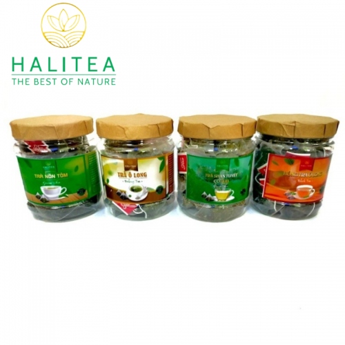 Trà Ô Long HALITEA Túi Tam Giác Cao Cấp Hũ 15 Gói X 4gr