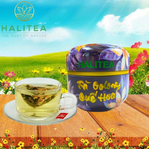 Trà Ô Long Quế Hoa HALITEA Túi Tam Giác Hộp Thiếc 30g/ hộp/10 túi