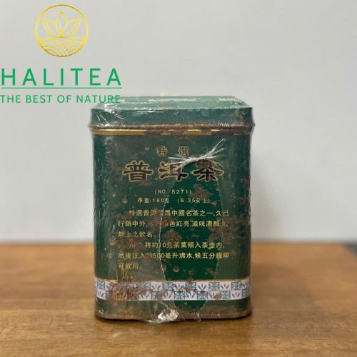 Trà Phổ Nhĩ Chín Cổ Thập Niên 1990 Đặc Tuyển Mãnh Hải Hộp Thiếc 180g