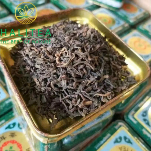 Trà Phổ Nhĩ Chín Cổ Thập Niên 1990 Đặc Tuyển Mãnh Hải Hộp Thiếc 180g