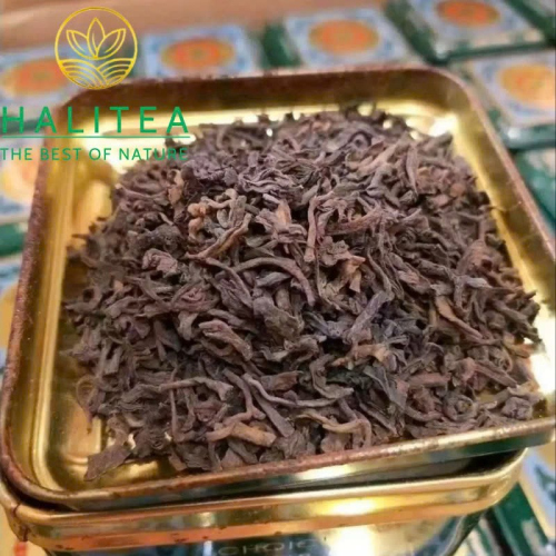 Trà Phổ Nhĩ Chín Cổ Thập Niên 1990 Đặc Tuyển Mãnh Hải Hộp Thiếc 180g