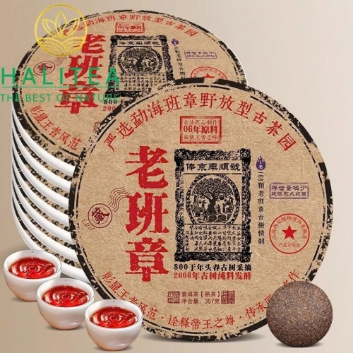 Trà Phổ Nhĩ Chín Cổ Thụ Lão Ban Chương 2006 – Bánh 357g